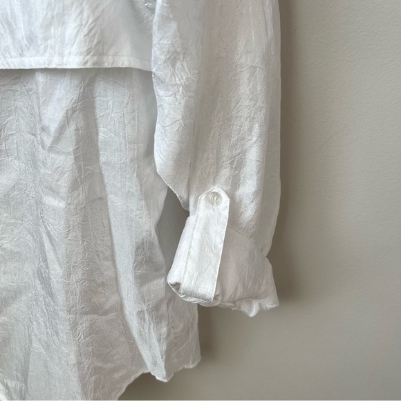 Diane von Furstenberg Vintage Button Up Top Panels Roll Tab Crinkle Fabric 16 - Picture 5 of 11